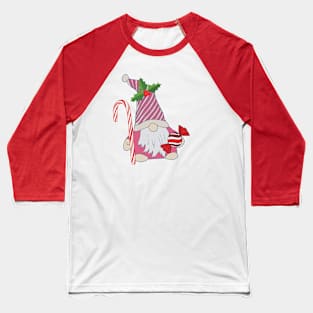 Candy Cane Gnome Baseball T-Shirt